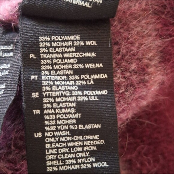 & Other Stories Womens Pink Camouflage Mohair Blend Cropped Sweater Medium - Picture 8 of 11